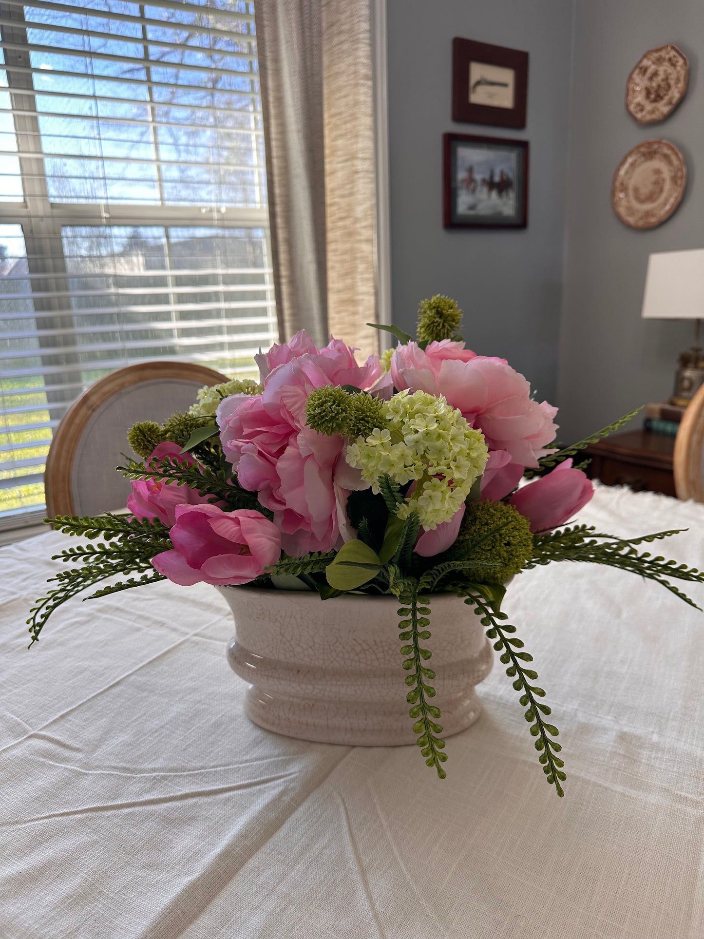 Spring Peony, Hydrangea and Tulip Floral Arrangement