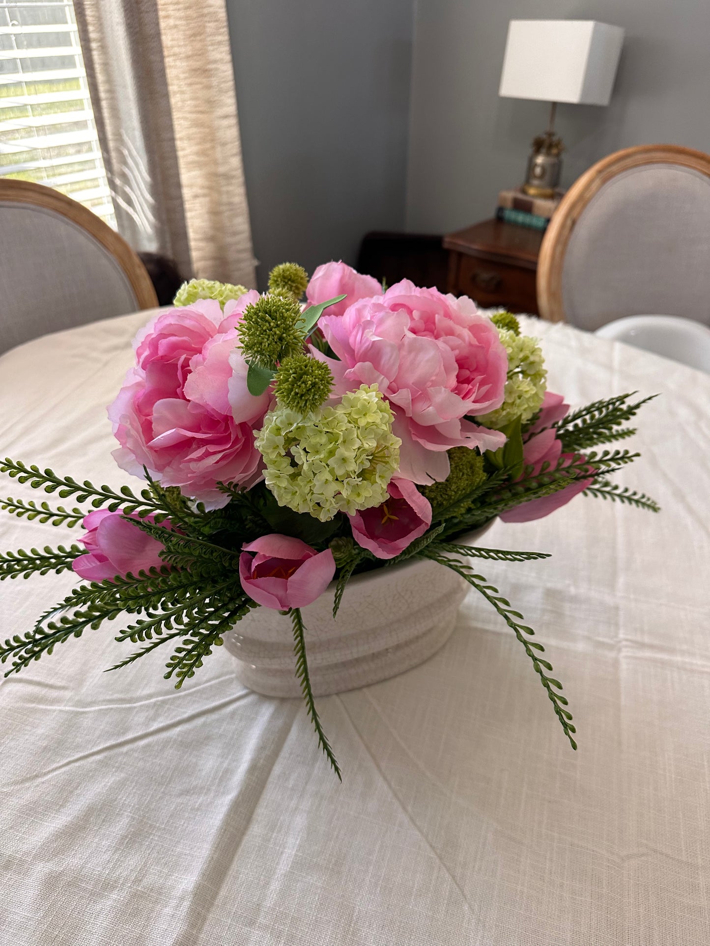 Spring Peony, Hydrangea and Tulip Floral Arrangement