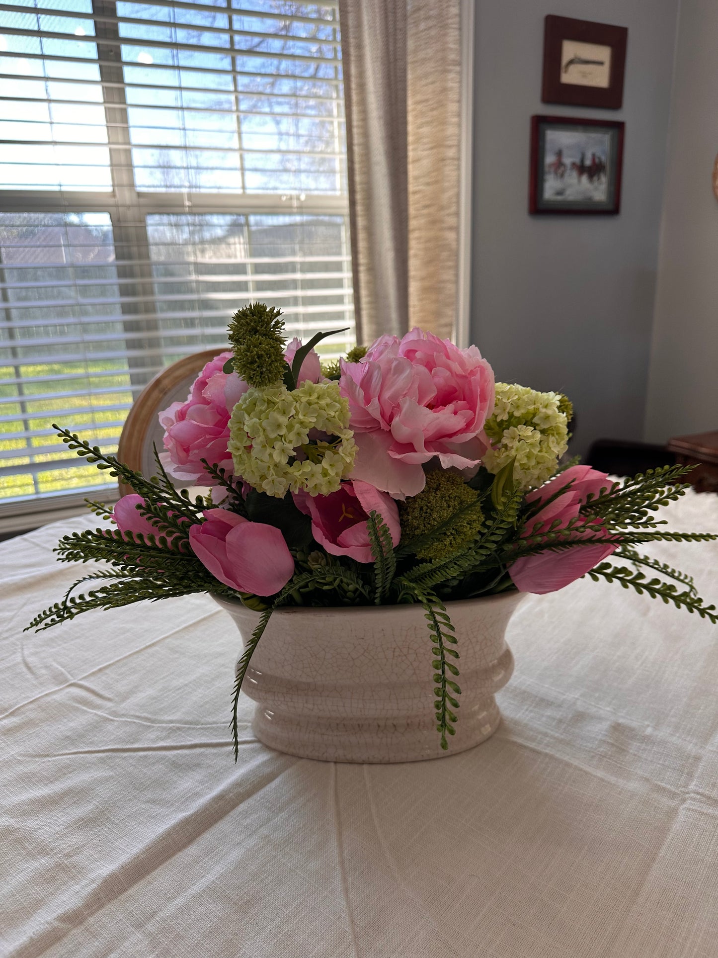 Spring Peony, Hydrangea and Tulip Floral Arrangement