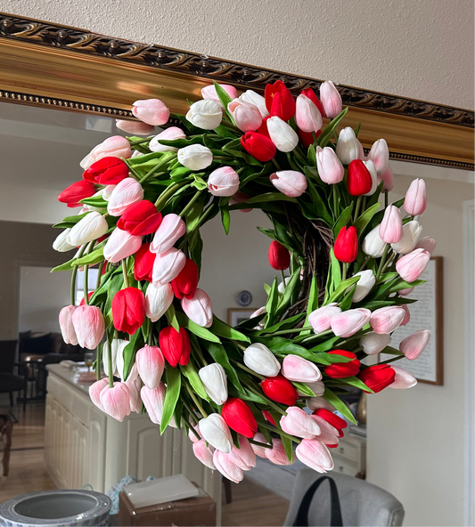 Valentine Tulip Mix Wreath