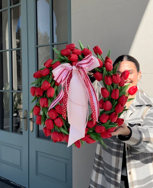 Pink Satin and Polka Dot Valentines Ribbon